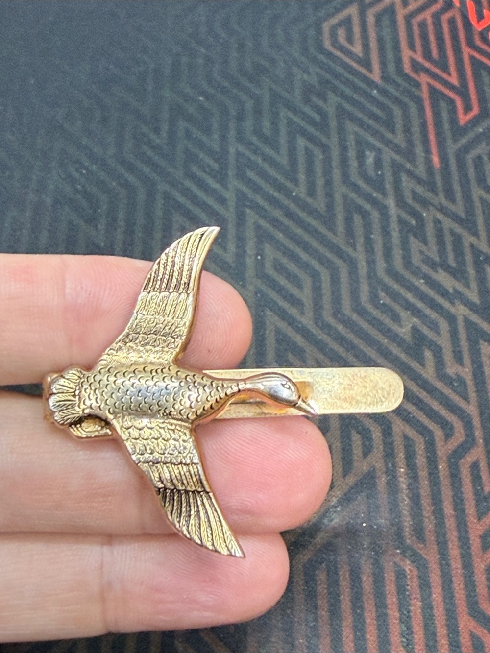 Vintage Swank Gold Duck Bird Tie Clip